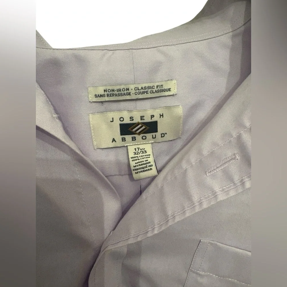 Joseph Abboud Light Purple Classic Fit High Quality Shirt with an Oversized look - Picture 3 of 3